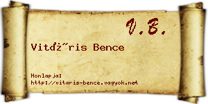 Vitáris Bence névjegykártya